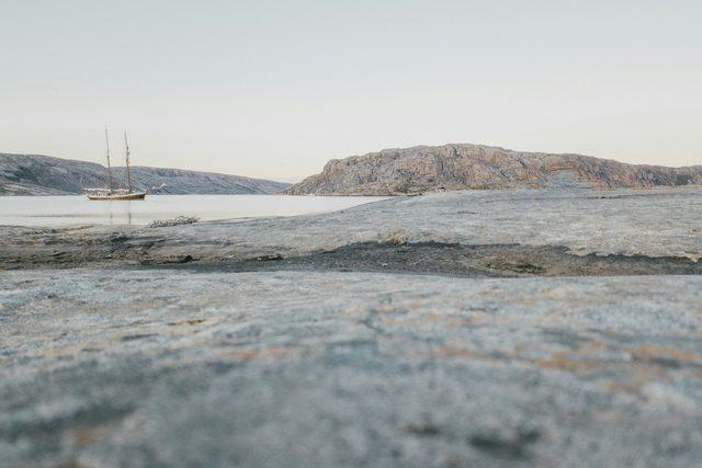 The icefjord from the water, before the boats