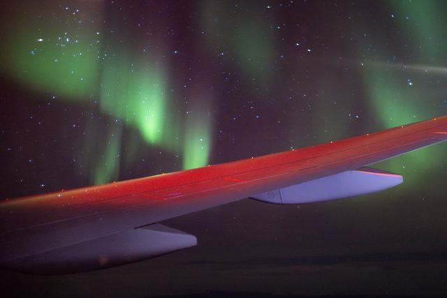 The aurora over Disko Bay, off-season by necessity