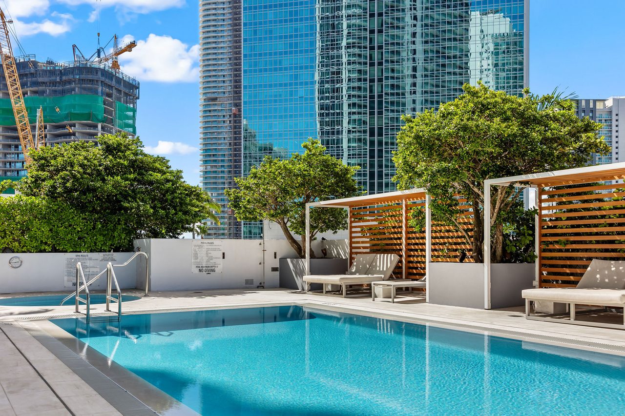 Cabanas on the pool deck