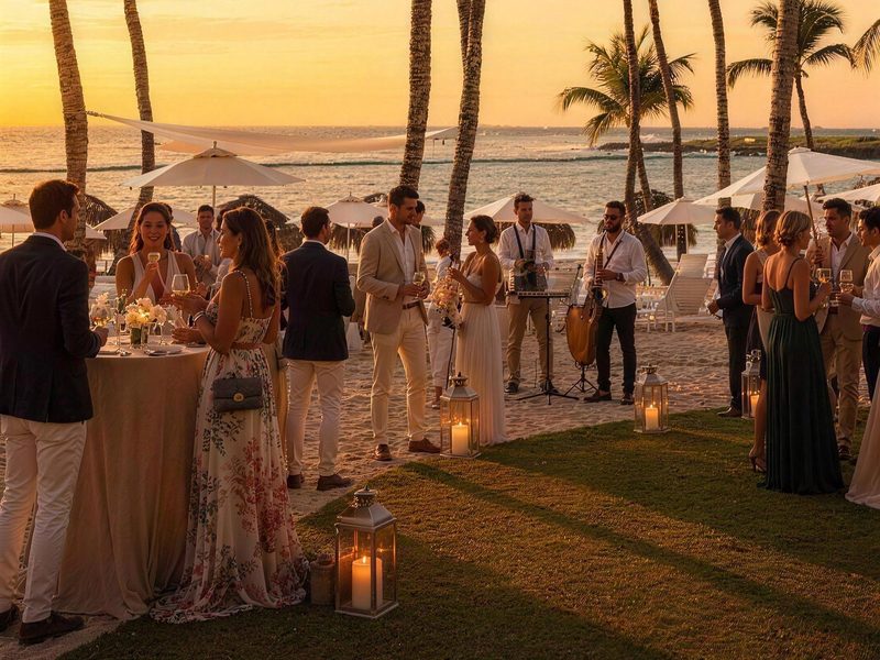 La Nochevieja al atardecer entre palmeras en Eden Roc Cap Cana