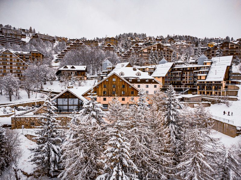 The village of Courchevel under snow