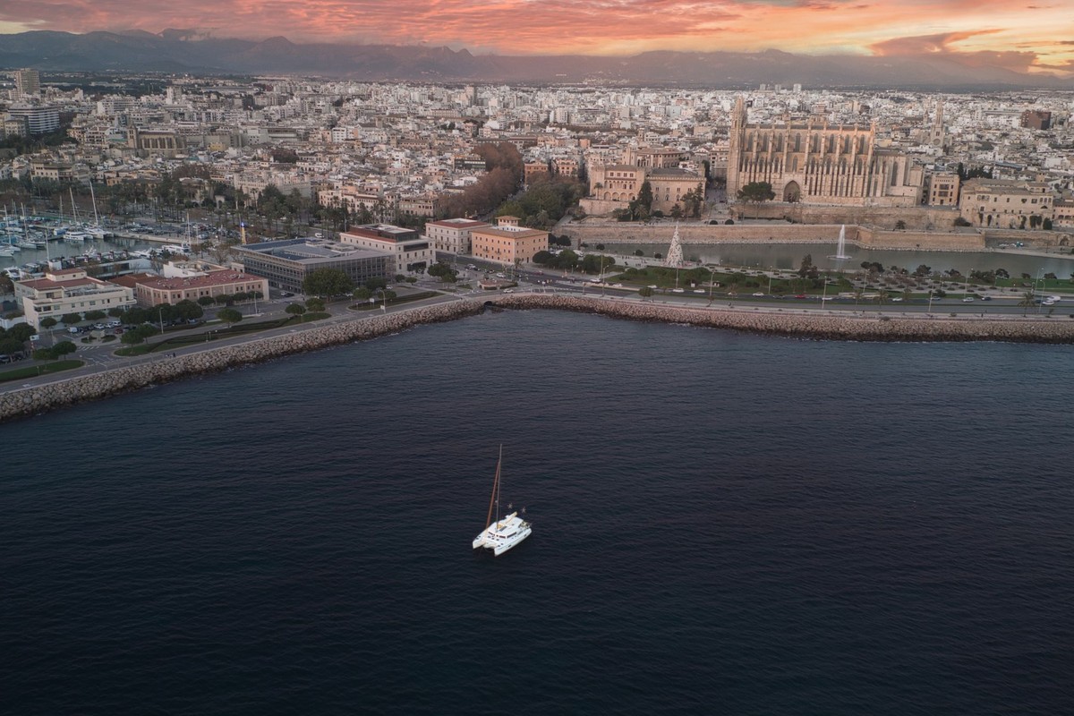 Sailing from Palma at sunset