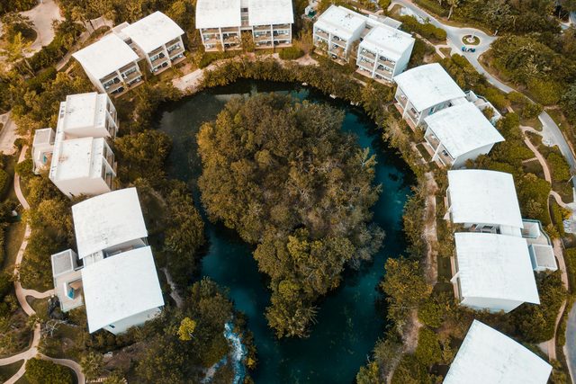 A private cenote at dawn