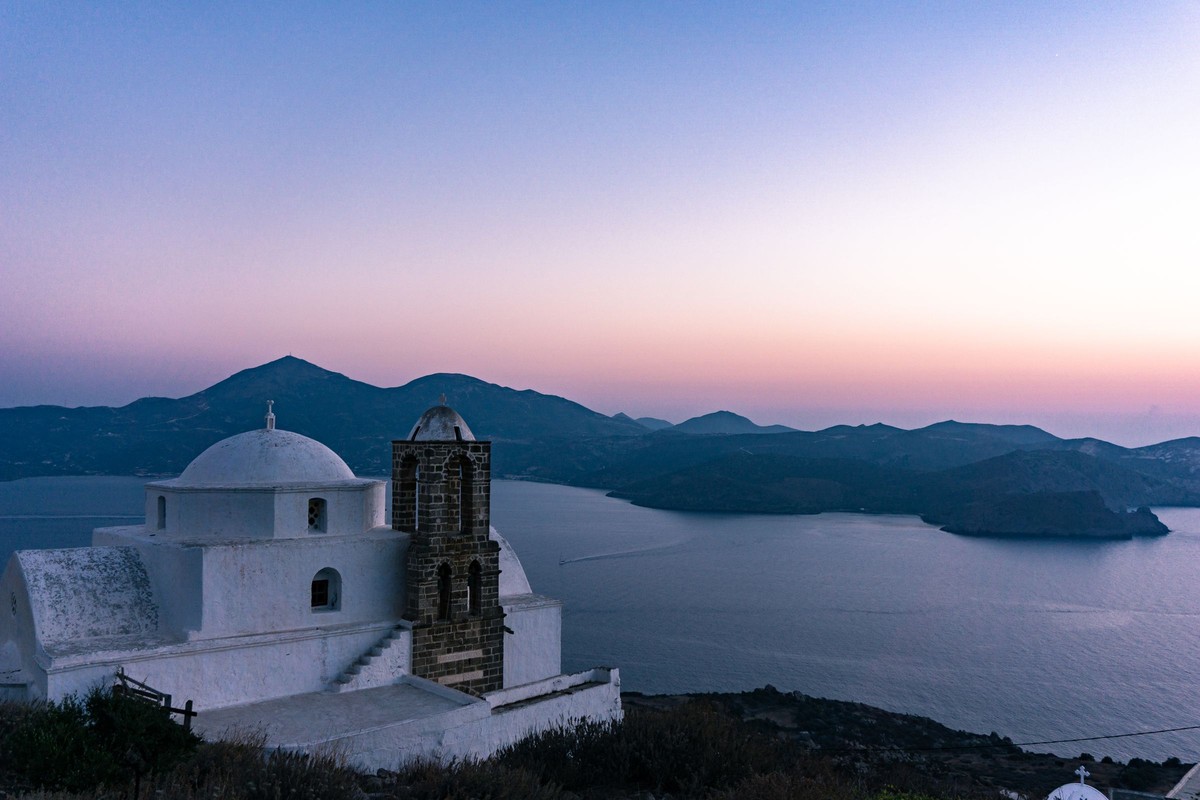 Sunset from Plaka above the Aegean