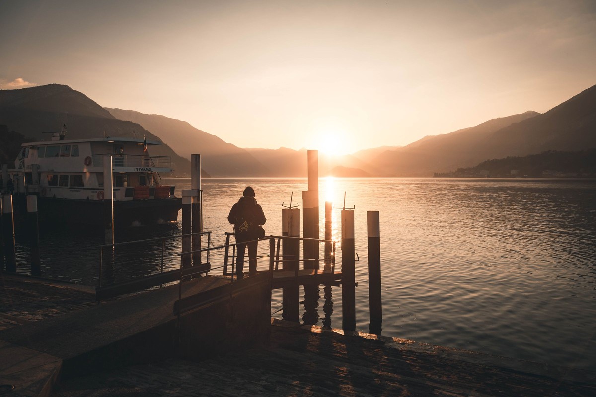 Morning on the lake with a fisherman