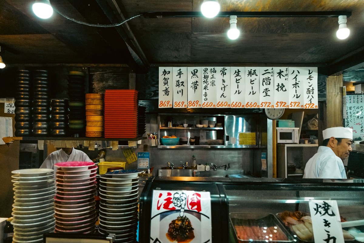 A sushi counter held for you