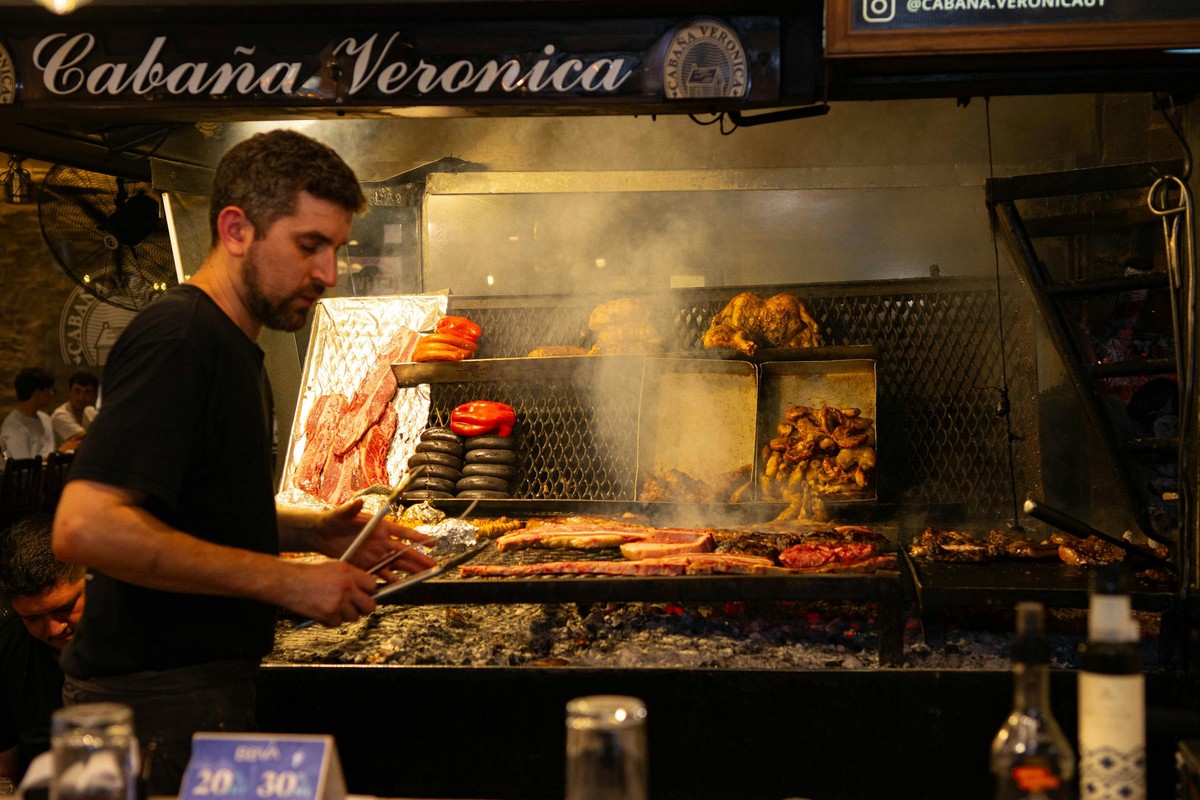 A late dinner at a parrilla reserved entirely