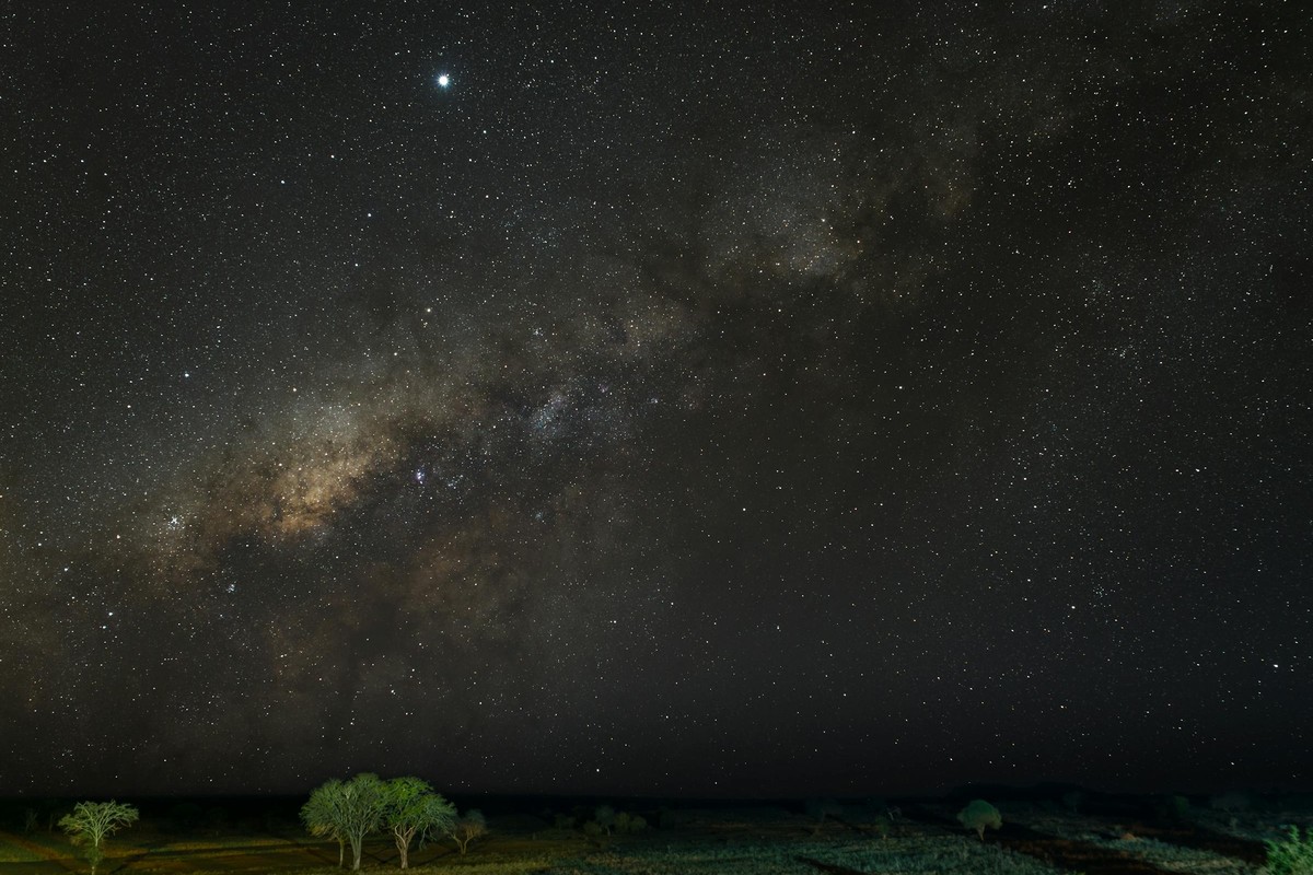 A bush dinner under the Milky Way