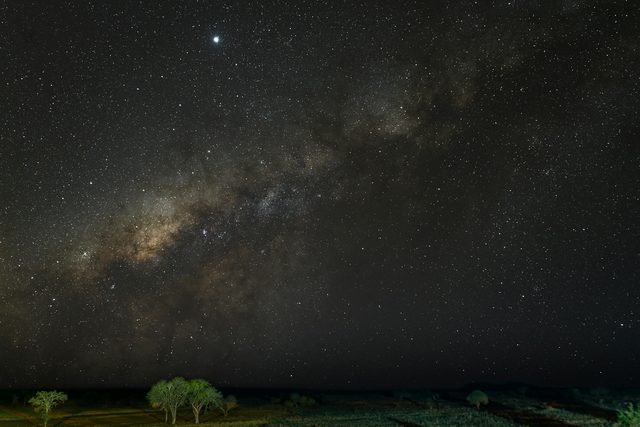 A bush dinner under the Milky Way