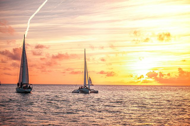 Sunrise sailing from Gustavia