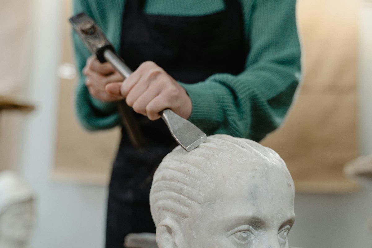 A marble sculptor's workshop in Parikia