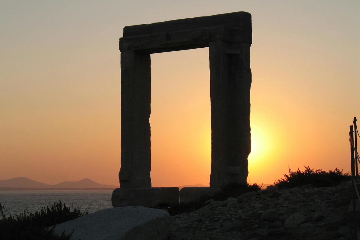The Portara at golden hour